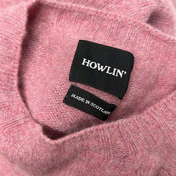 Howlin by Morrison Sweater Pullover Pure New Wool Shetland Knit Light Pink XL - Picture 5 of 8